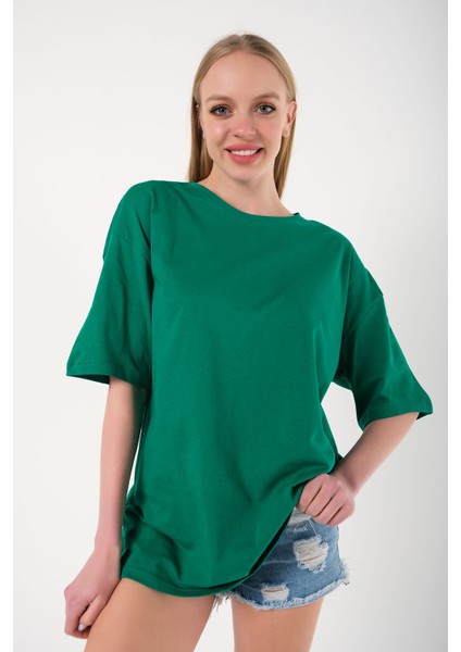 Kadın Ters Düz Nothing Baskılı Oversize T-Shirt fiyatları