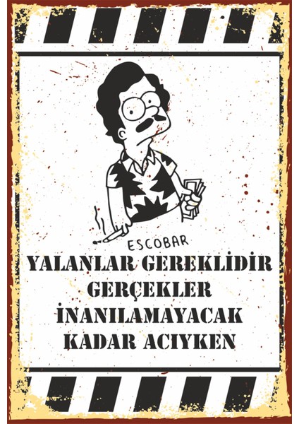 Yalanlar Gereklidir Retro Ahşap Poster