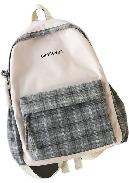 Ekose Kontrast Renk Okul Çantası Günlük Çanta (Yurt Dışından)