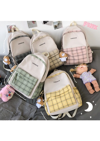 Ekose Kontrast Renk Okul Çantası Günlük Çanta (Yurt Dışından) indirimleri