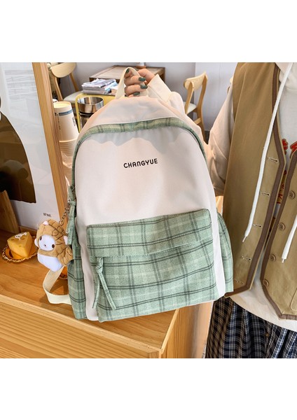 Ekose Kontrast Renk Okul Çantası Günlük Çanta (Yurt Dışından) modelleri