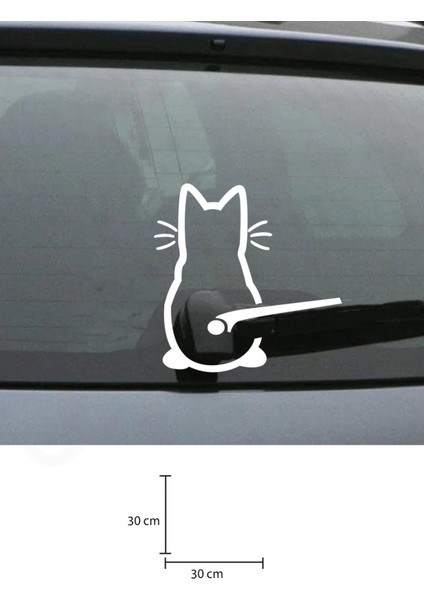 Arka Cam – Kedi – Oto Sticker – 30 cm