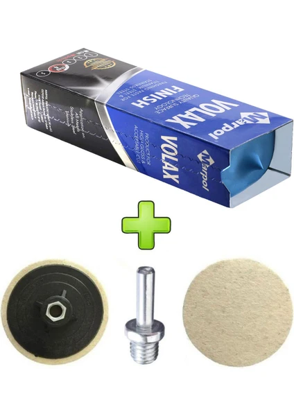 Don Yağı Polisaj Parlatma Metal Cila 1 kg + Polisaj Keçesi 115 mm + Matkap Aparatı M14