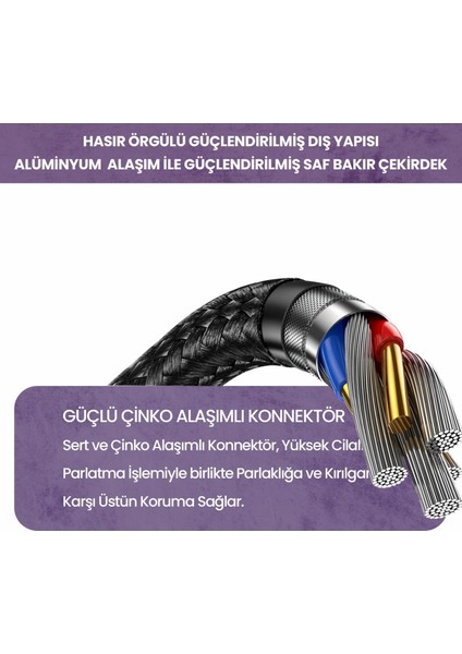 US-SJ581 Pd3.1 Type-C To Type-C Çinko Alaşım 240W Hızlı Şarj ve Data Kablosu 2m