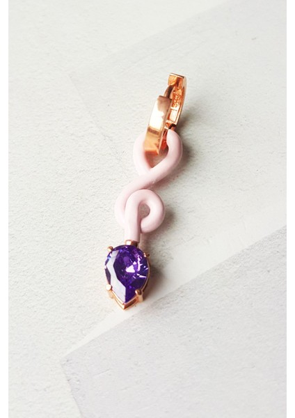 Tekli Sway Love Mineli Damla Gümüş Küpe