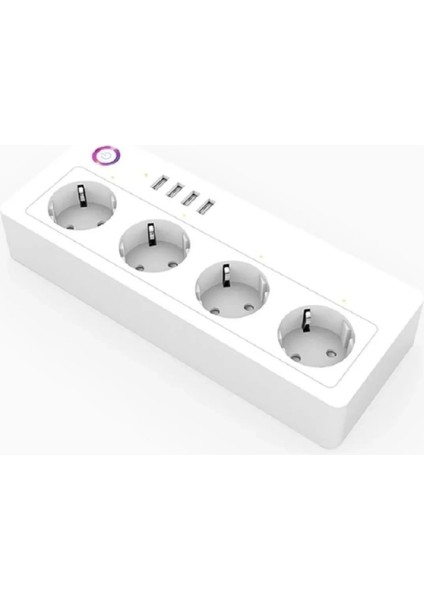 Akım Korumalı 1.5m 4 Lü 4xusb Wifi Telefon Kontrollü Akıllı Priz Fsm3
