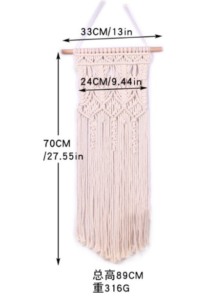 24*70 cm Makrome Duvar Asılı Goblen Duvar Dekor Boho Bohem Dokuma Ev Dekorasyon El Yapımı Oturma Odası Daire Yurt | Dekoratif Halılar (Yurt Dışından)