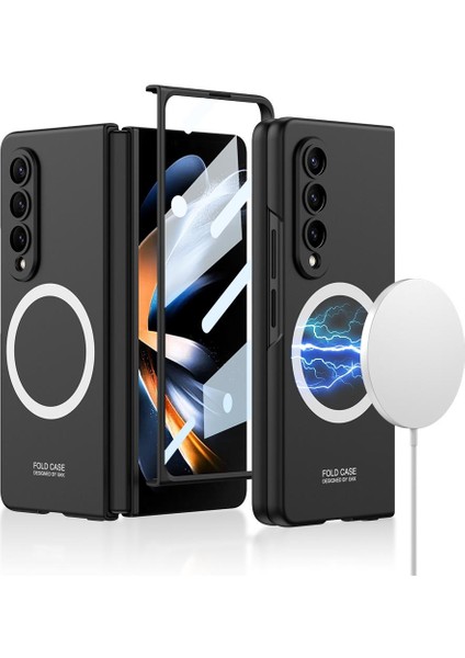 Samsung Galaxy Z Fold 4 Uyumlu Magsafe Kılıf Kablosuz Şarj Özellikli Premium Kapak Oleofobik Kaplama