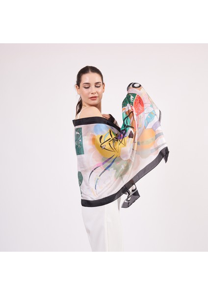 Vual Ipek Fular | 55X180 cm | Kandinsky Dominant Curve