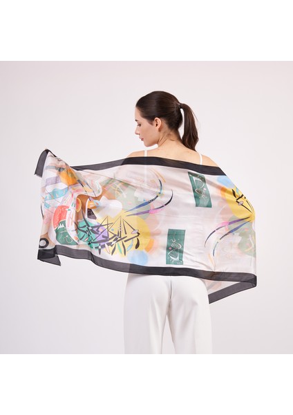 Vual Ipek Fular | 55X180 cm | Kandinsky Dominant Curve