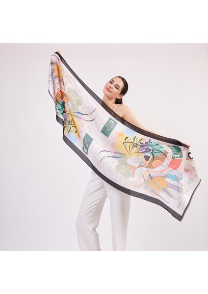 Vual Ipek Fular | 55X180 cm | Kandinsky Dominant Curve