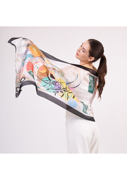 Vual Ipek Fular | 55X180 cm | Kandinsky Dominant Curve