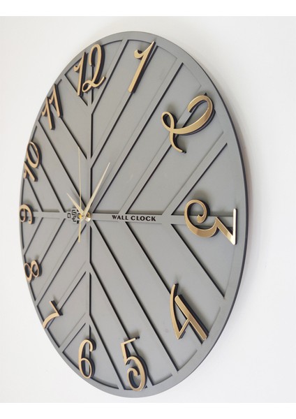 Endless Line Dekoratif Duvar Saati Sessiz Mekanizma 50 x 50cm Antrasit & Gold modelleri
