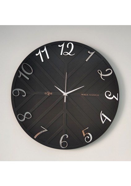 Endless Line Dekoratif Duvar Saati Sessiz Mekanizma 50 x 50 cm Siyah & Gümüş fiyatları