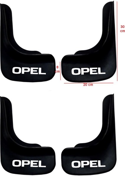 Opel Corsa C 2000-2006 Uyumlu 4 Lü Ön-Arka Paçalık Tozluk Çamurluk OPL1UX008YD modelleri