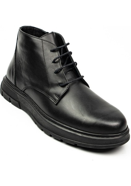 6767 Siyah Deri Erkek Klasik Bot