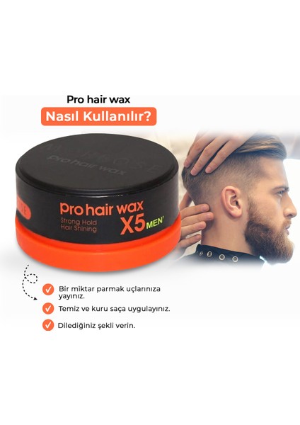 Men Pro Hair Wax Strong Hold (Turuncu) 150 gr