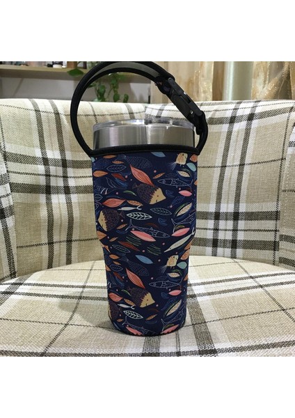 2x 30OZ Tumbler Taşıyıcı Tutucu Çanta Içecekleri Açık Hava Bisiklet ve Mavi Çiçek Için Kovan (Yurt Dışından) modelleri