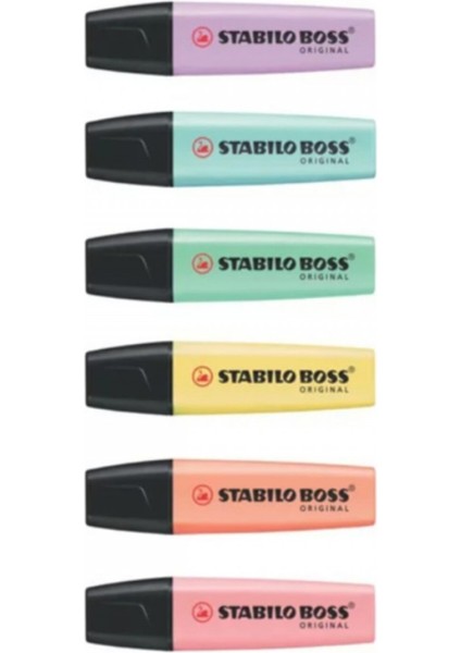 6 Adet Boss Pastel Fosforlu Kalem