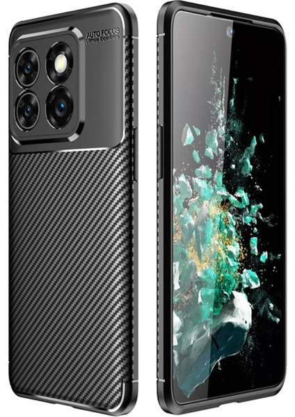 Oneplus 10T /oneplus Ace Pro 5g Maxy Serisi Carbon Fiber Silikon Kılıf - Siyah AL3413