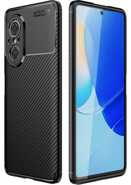 Huawei Nova 9 Se Maxy Serisi Carbon Fiber Silikon Kılıf - Siyah AL3413