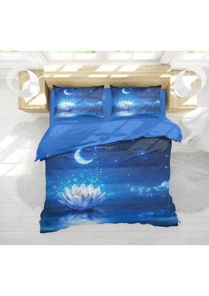 Erays Home Erayshome Yıldzlı Gecede Nilüfer 3D Çift Kişilik Nevresim Takımı