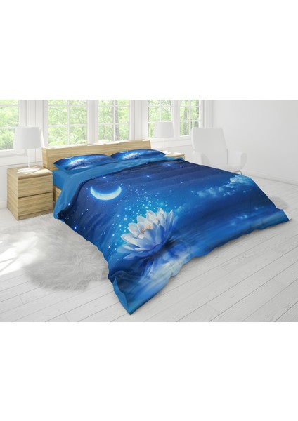 Erays Home Erayshome Yıldzlı Gecede Nilüfer 3D Çift Kişilik Nevresim Takımı