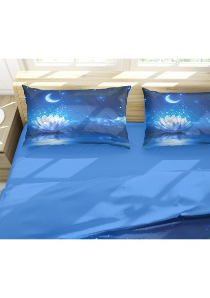 Erays Home Erayshome Yıldzlı Gecede Nilüfer 3D Çift Kişilik Nevresim Takımı