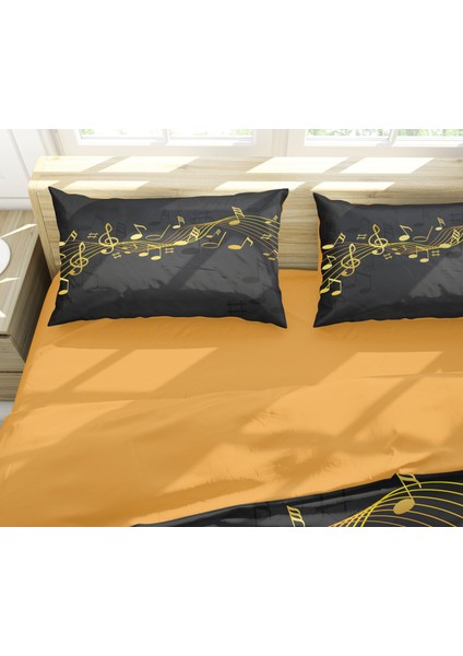 Erays Home Erayshome Black Nota 3D Çift Kişilik Nevresim Takımı