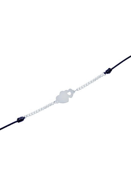 14 Ayar Sarı-Beyaz Altın Kalp Bileklik