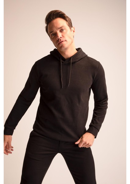 Regular Fit Kapüşonlu Basic Sweatshirt S9052AZ22WN