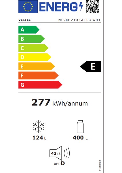 NF60012 Ex Gı Pro Wıfı 523 Lt No-Frost Buzdolabı