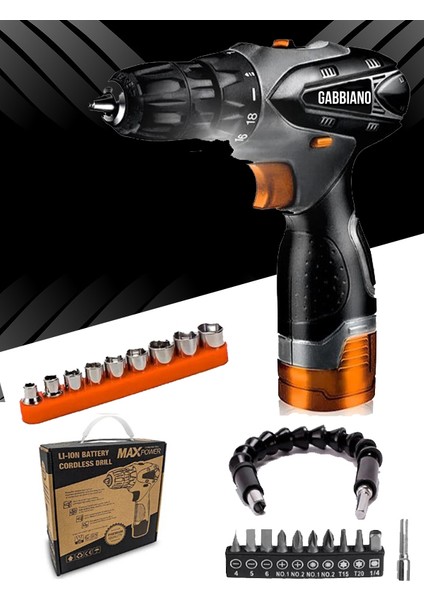 58 V Jsr 1800 Li Sjs Çift Metal Şanzuman Premium Lityum Akülü Şarjlı Matkap Hediyeli