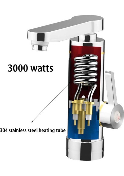 Hızlı Isıtma Elektrikli Su Musluğu - Gümüş (Yurt Dışından)