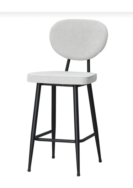 Bar Sandalyesi Ikea Kadın Tasarımı 75 cm Siyah Metal,gri Kumaş