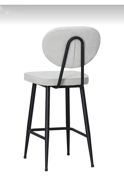 Bar Sandalyesi Ikea Kadın Tasarımı 75 cm Siyah Metal,gri Kumaş modelleri