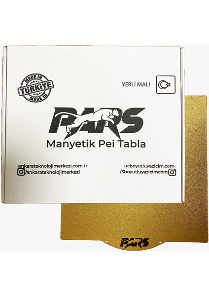 250X250 mm Pars Gold Pei Kaplı Özel Yay Çeliği Tabla Mıknatıssız