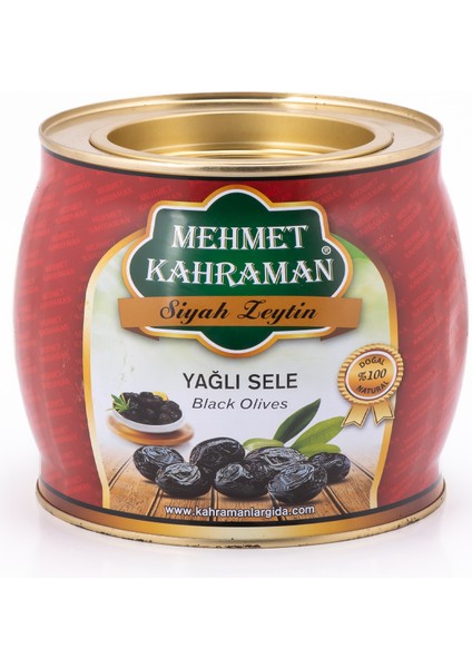 Mehmet Kahraman Yağlı Sele Siyah Zeytin Mega Boy 2 kg