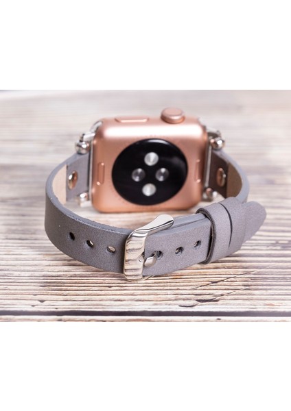 Apple Watch Uyumlu Deri Kordon 38-40-41MM St Rst9 Gri fiyatları