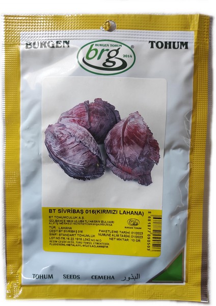 Bt Sivribaş 016 Kırmızı Lahana Tohumu 10 gr