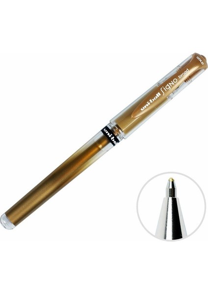 Uni-Ball UM-153 Signo Broad Roller Kalem Gold 1.0 mm Davetiye Kalemi /gold Yazan Davetiye Anı Defteri Kalemi / Imza Kalemi / Jel Kalem -T334