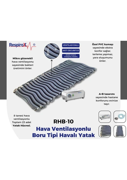 Hava Ventilasyonlu Boru Tipi Havalı Yatak