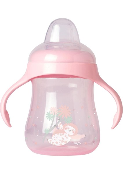 Yavaş Akışlı Damlatmayan Kulplu Alıştırma Bardağı Pembe