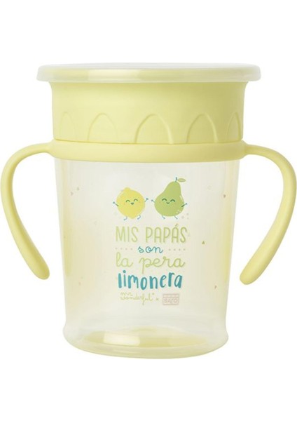 Her Açıdan İçilebilen Kulplu Alıştırma Bardağı Sarı