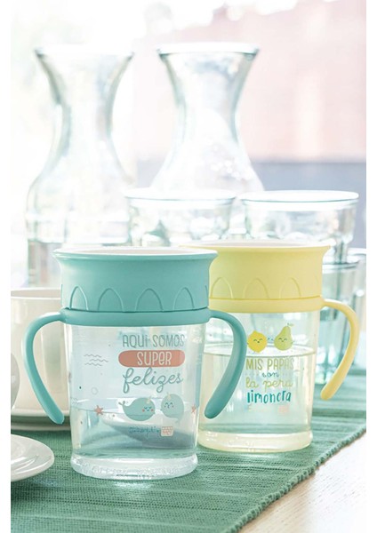 Her Açıdan İçilebilen Kulplu Alıştırma Bardağı Sarı fiyatları