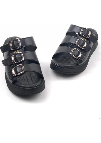 Kadın Siyah Mazer Konfor Ortopedik Taban Tokalı Terlik fırsatları