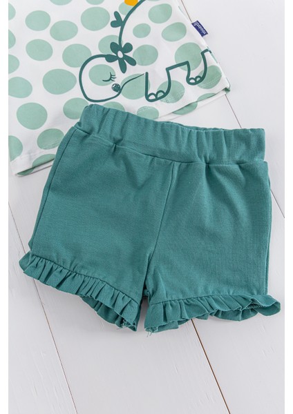 Puantiyeli Dino Figürlü 2'li Yazlık Kız Bebek Takım10 modelleri