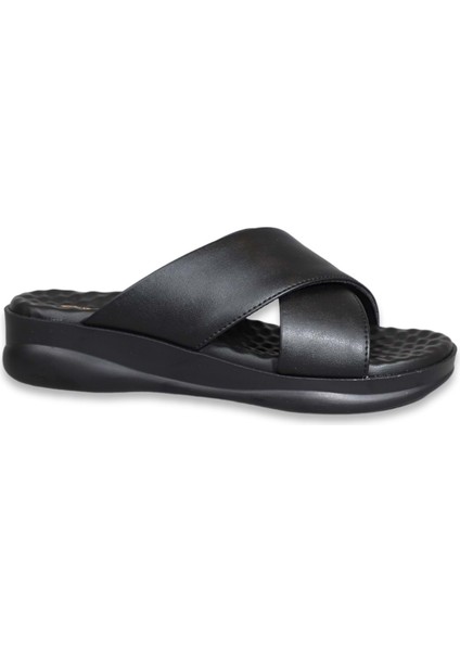 Konfores 1534-9975-3 Tam Anatomik Masajlı Kadın Terlik - NKT01534-SIYAH-39