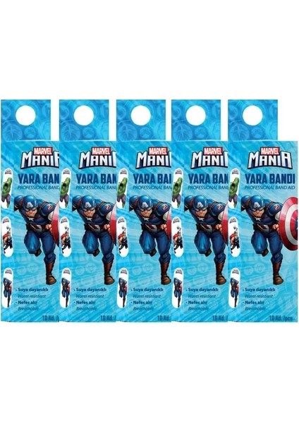 Captan Amerıca yaara Bandı 10 Lu *5 Paket*