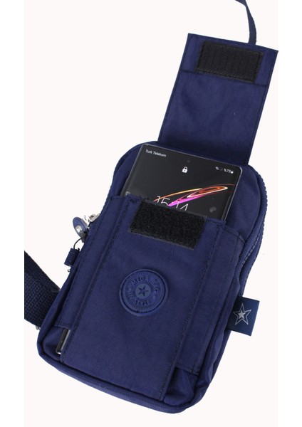 M 229 Mega Bag Krinkıl Kumaş Unisex Küçük Omuz, Göğüs Askılı Çanta, Telefonluk